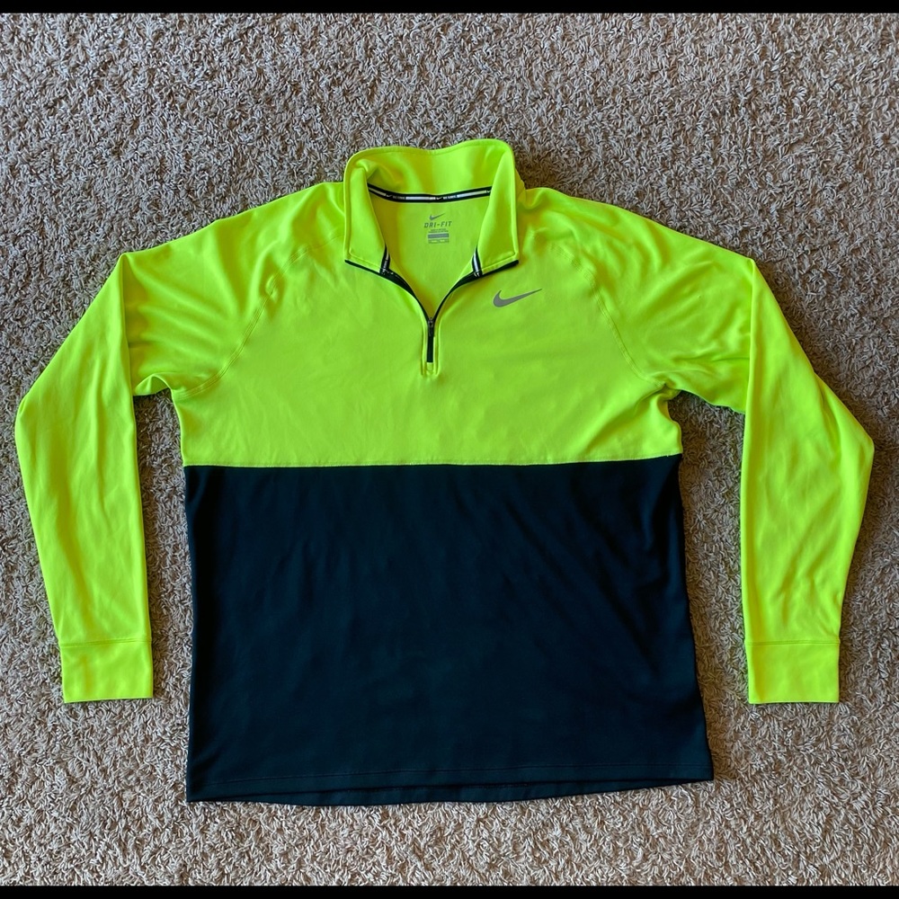 Men’s Nike Running 1/4 Zip XXL black & neon yellow